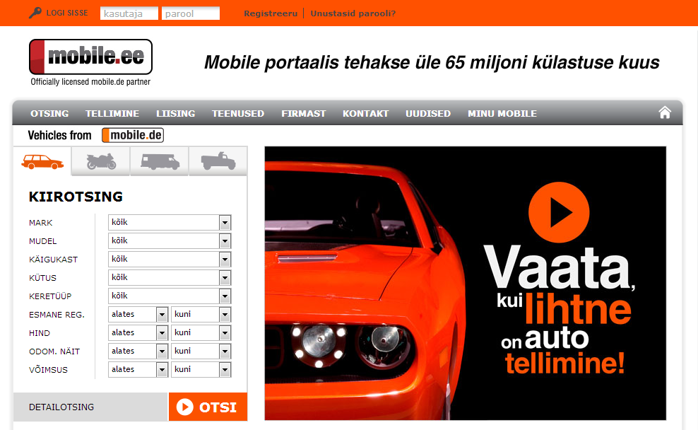 Eestisse jõudis Euroopa suurim sõidukite müügiportaal Mobile